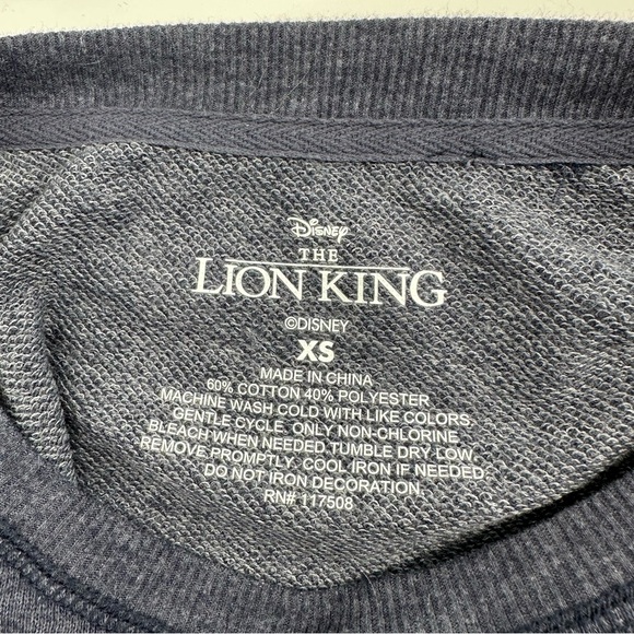 Disney Lion King Hakuna Matata Long Sleeve Lightweight Sweatshirt - Size XS - Picture 5 of 5
